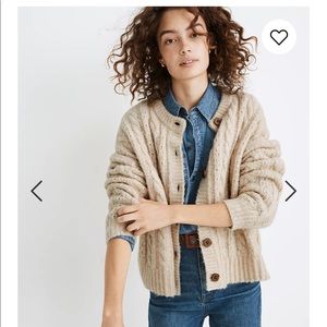 NWOT Madewell Pointelle cable cardigan sweater